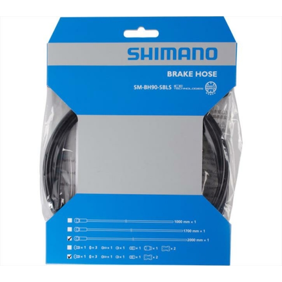 Shimano fékhez olajvezeték 200cm smbh90-sbls m820 saint szemből-oldalra ezüst fitting kerékpáros