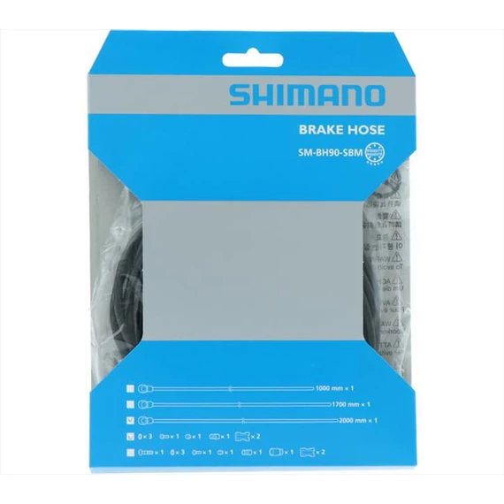 Shimano fékhez olajvezeték 200cm smbh90-sbm m8100 szemből-oldalra fekete fitting kerékpáros