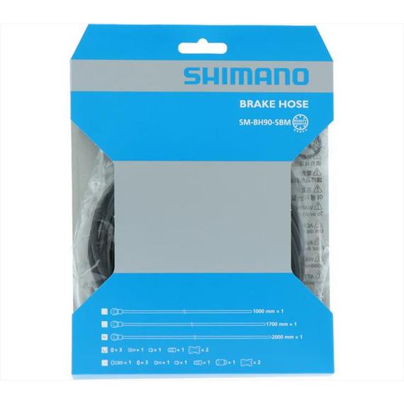 Shimano fékhez olajvezeték 200cm smbh90-sbm m8100 szemből-oldalra fekete fitting kerékpáros