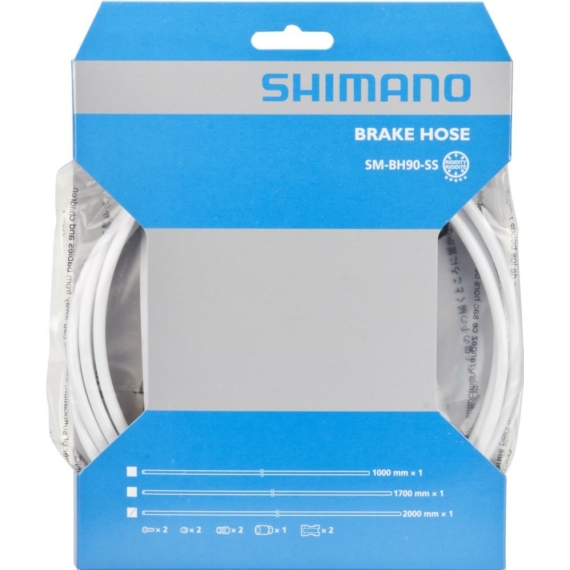 Shimano fékhez olajvezeték 200cm smbh90-ss szemből-szembe fehér cső kerékpáros