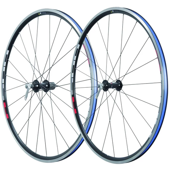 Shimano első+hátsó kerék road-wh 622 országúti abroncsfék fekete peremes qr/qr e100/h130 kerékpáros