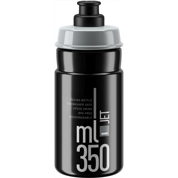 Elite kulacs jet fekete/szürke logó 350ml 65g kerékpáros