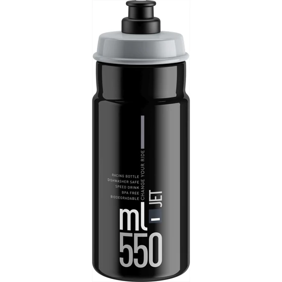 Elite kulacs jet fekete/szürke logó 550ml 78g kerékpáros