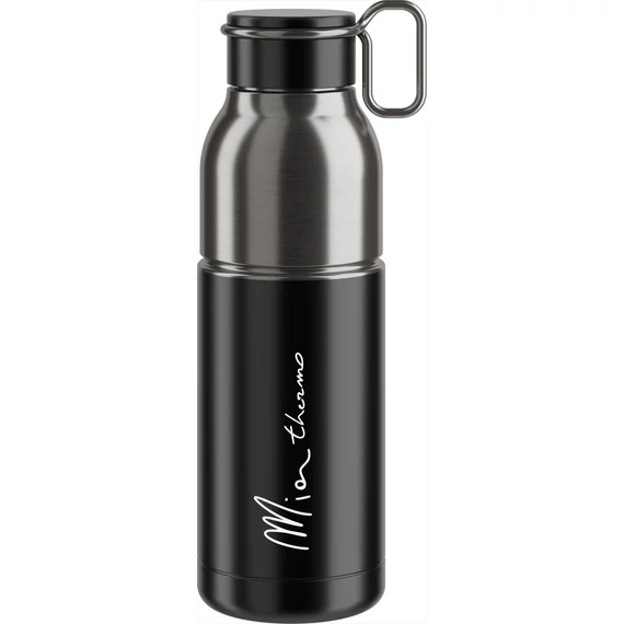 Elite kulacs mia thermo fekete/ezüst acél 12 órás 550ml 350g kerékpáros