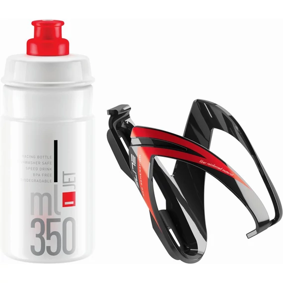 Elite kulacstartó szett kit ceo fekete/piros 34g/jet átl.piros 350ml 55g kerékpáros
