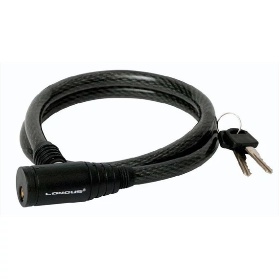 Longus lakat 10/650mm kulcsos (tartó nélkül) fekete  kerékpáros