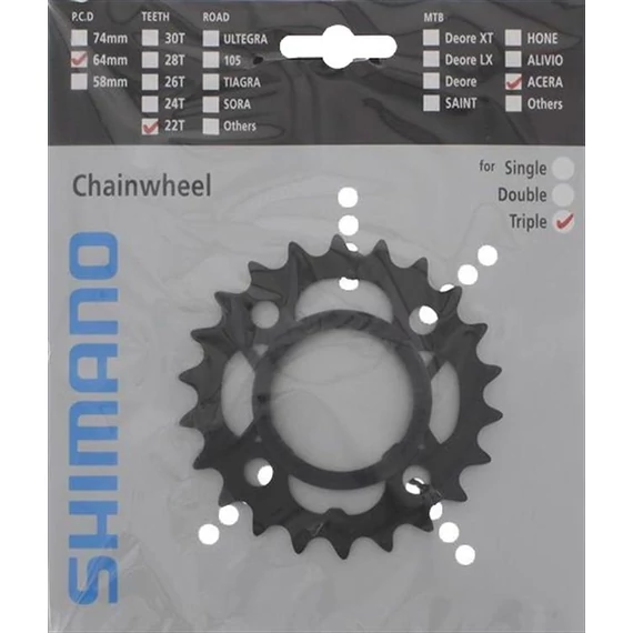 Shimano lánckerék 22f fcm361 fekete & chain protector kerékpáros