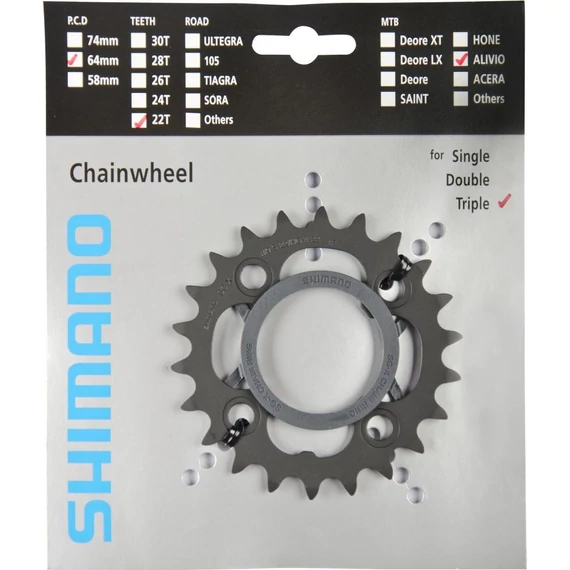 Shimano lánckerék 22f fcm430-8 22f fekete & protector kerékpáros