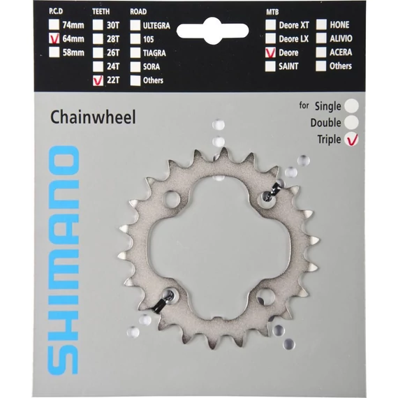 Shimano lánckerék 22f fcm532 m542 ezüst kerékpáros