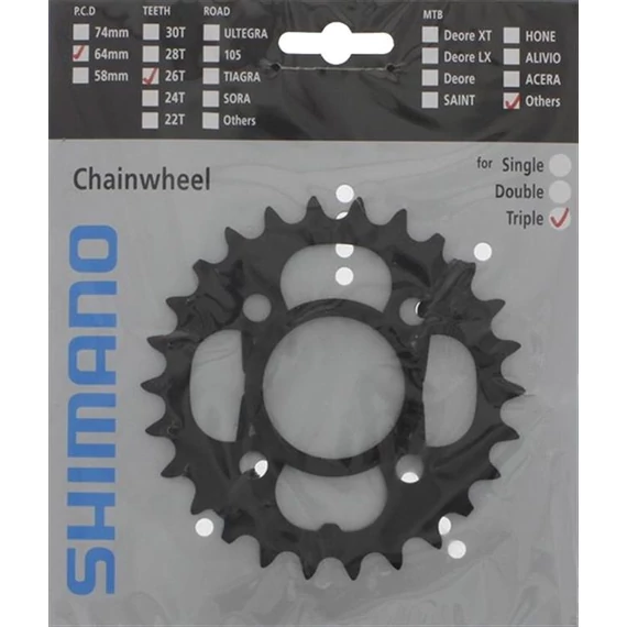 Shimano lánckerék 26f acera 9-seb fekete kerékpáros
