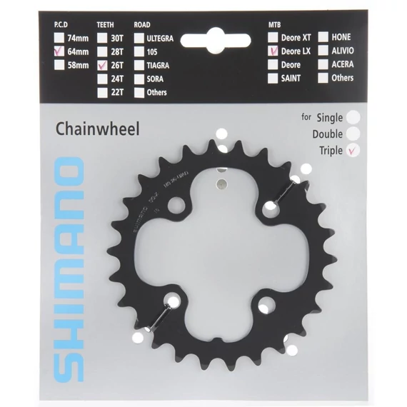 Shimano lánckerék 26f fcm660 26t(l) kerékpáros
