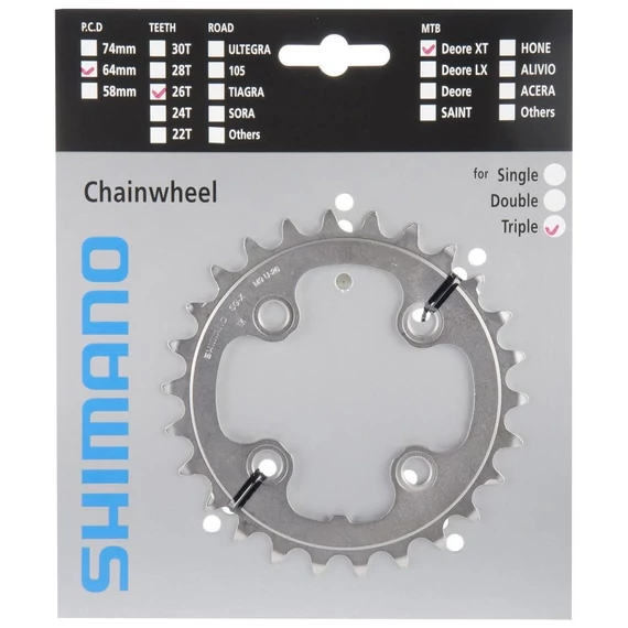 Shimano lánckerék 26f fcm771 ezüst kerékpáros