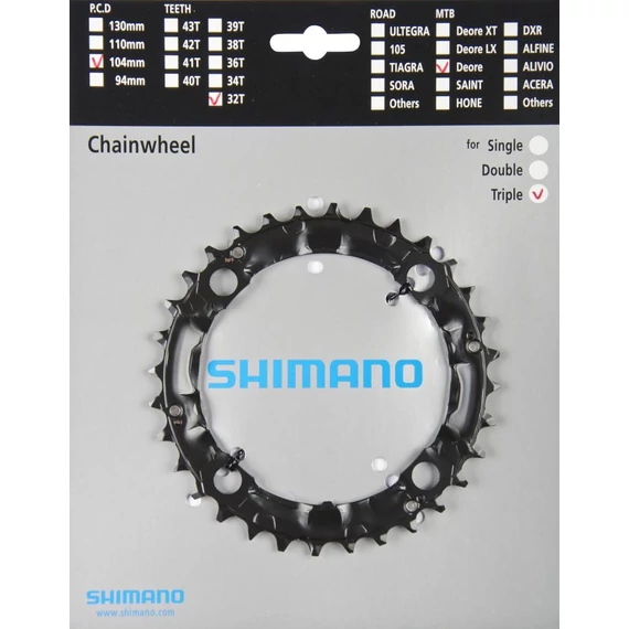 Shimano lánckerék 32f fcm445 fcm480 fcm470 fekete kerékpáros