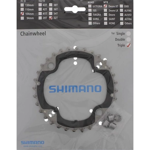 Shimano lánckerék 32f fct551 32f-ae(b-type) w/fixing nut 4 pcs. kerékpáros