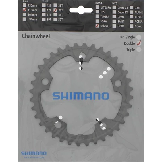 Shimano lánckerék 36f fccx50 36f ezüst kerékpáros