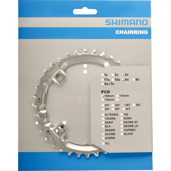 Shimano lánckerék 36f fcm510 fcm443 4-es ezüst kerékpáros