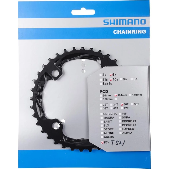 Shimano lánckerék 36f fct521 610 36f -al 10-es fekete kerékpáros