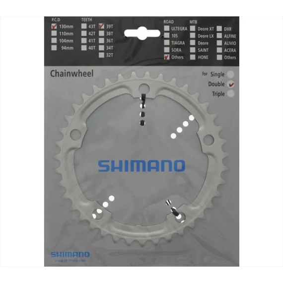 Shimano lánckerék 39f fc4600 fcr550 ezüst 10-es 130mm kerékpáros