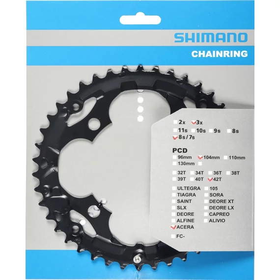 Shimano lánckerék 42f fcm361 fekete kerékpáros