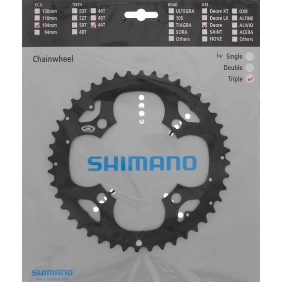 Shimano lánckerék 44f fcm533 fekete kerékpáros