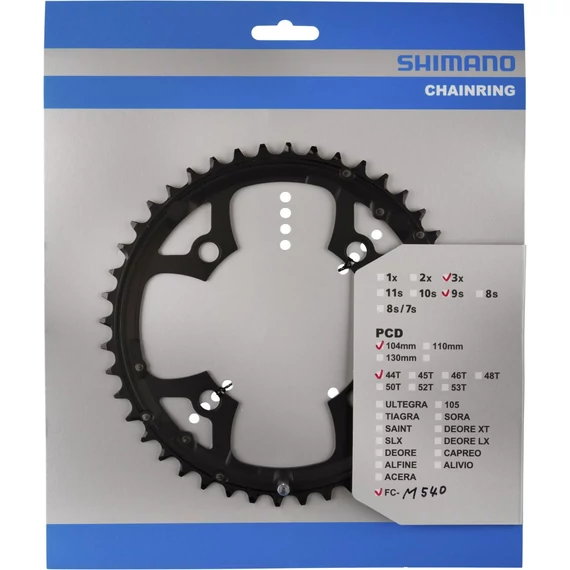 Shimano lánckerék 44f fcm540 44f (fekete/stopper pin: 14mm) kerékpáros