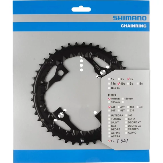 Shimano lánckerék 44f fct521 44f-ae fekete kerékpáros