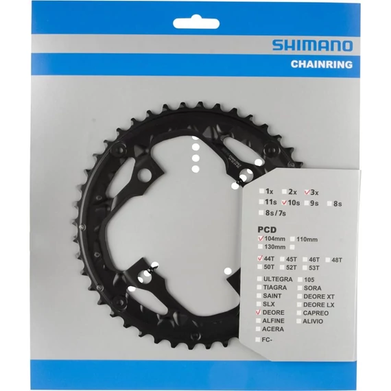 Shimano lánckerék 44f fct611 44f-ae fekete láncvédő furattal kerékpáros
