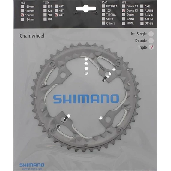 Shimano lánckerék 44f fct671 44f-ae ezüst láncvédő furattal kerékpáros