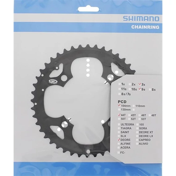 Shimano lánckerék 44f m530 m590-9 fekete ©104 kerékpáros