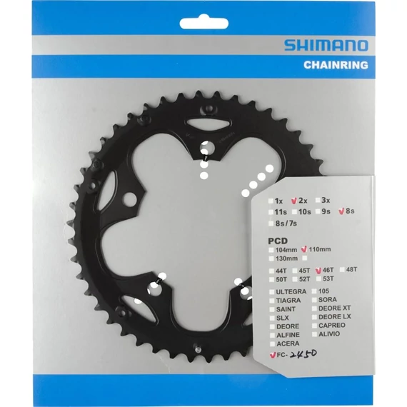 Shimano lánckerék 46f fc2450-f fekete kerékpáros