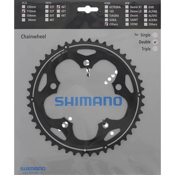Shimano lánckerék 46f fccx50 46f-g fekete kerékpáros