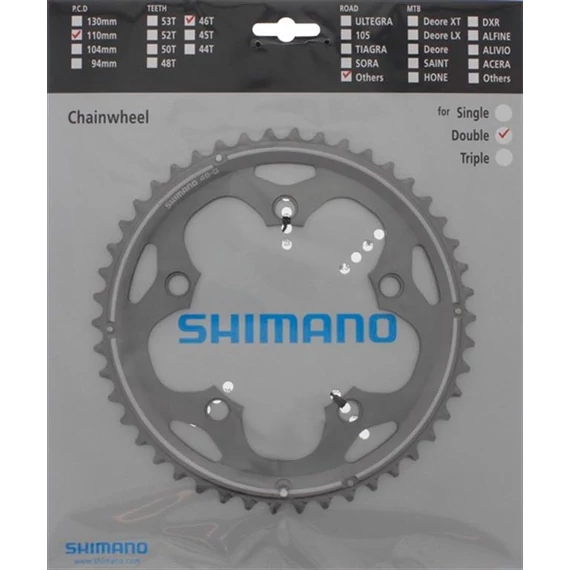 Shimano lánckerék 46f fccx50 46f-g ezüst kerékpáros