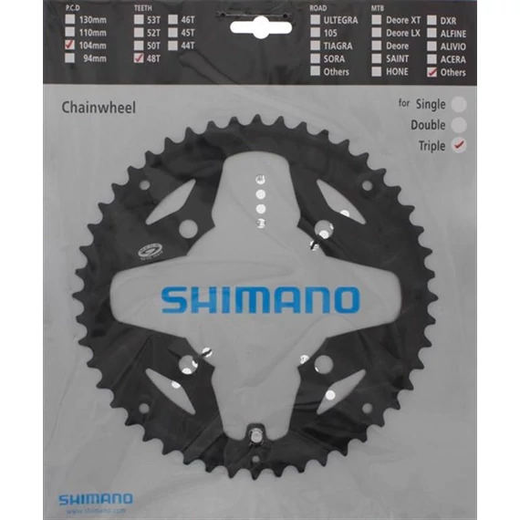 Shimano lánckerék 48f fcm391 48f fekete kerékpáros