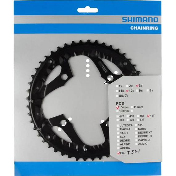 Shimano lánckerék 48f fct521 48f-al fekete kerékpáros