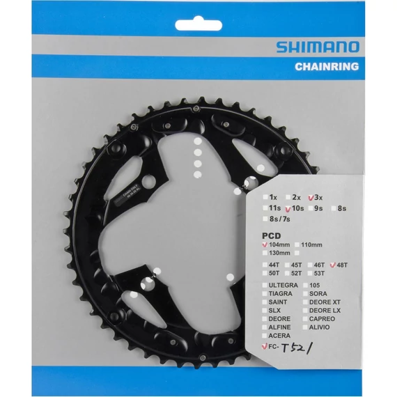 Shimano lánckerék 48f fct521 48f-al fekete láncvédő furattal kerékpáros