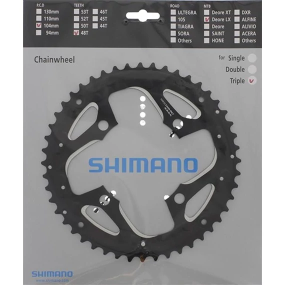 Shimano lánckerék 48f fct671 48f-al fekete kerékpáros