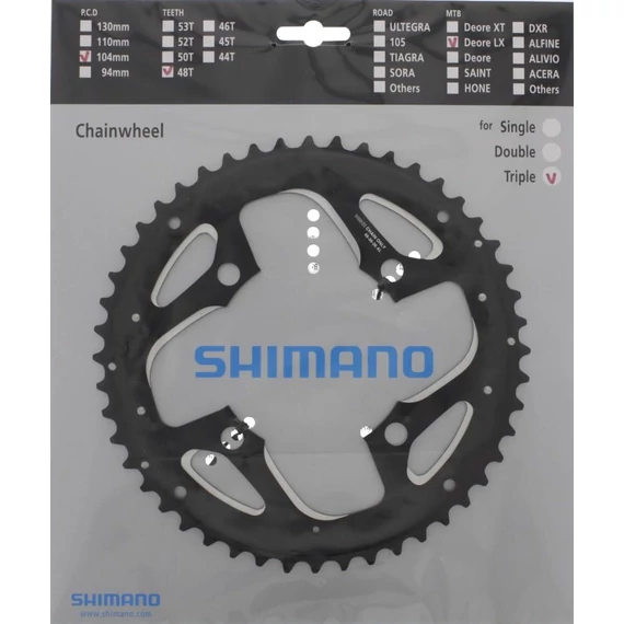 Shimano lánckerék 48f fct671 48f-al fekete láncvédő furattal kerékpáros