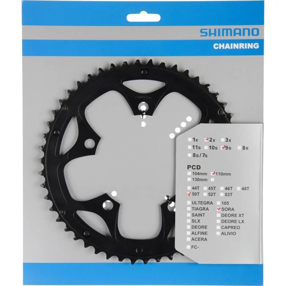 Shimano lánckerék 50f fc3550 fekete láncvédő furattal kerékpáros