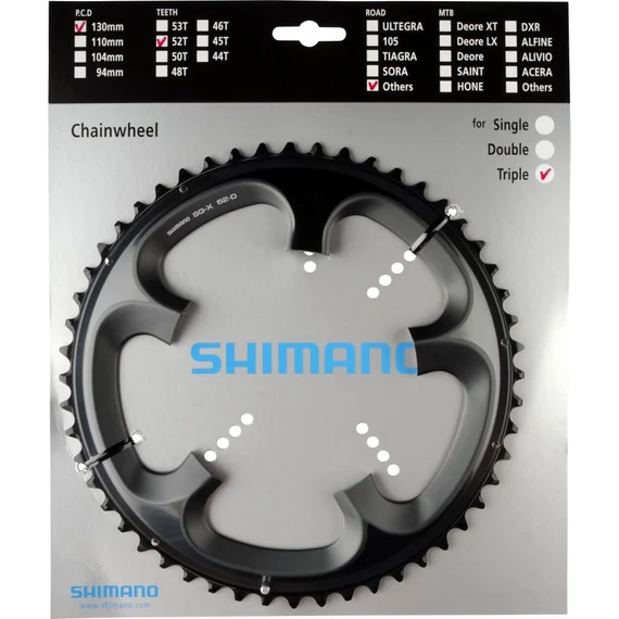 Shimano lánckerék 52f fcr603 52f-d kerékpáros