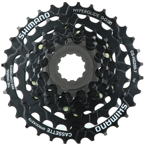 Shimano kazettás fogaskoszorú 7-es 12-32f cshg2007stj fekete kerékpáros