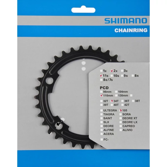Shimano fc-5800l chainring 34t-ma for 50-34t (fekete) kerékpáros