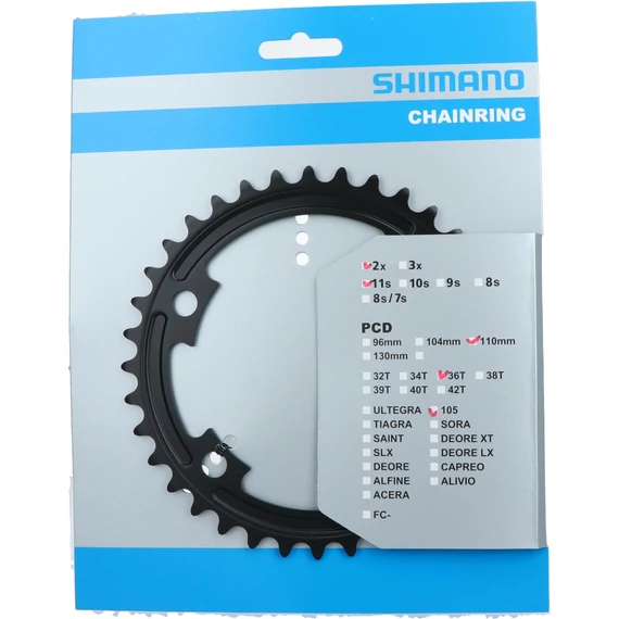 Shimano fc-5800l chainring 36t-mb for 52-36t (fekete) kerékpáros