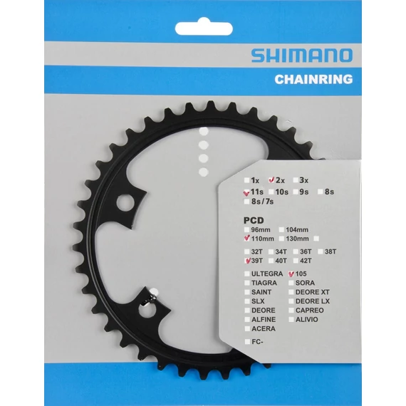 Shimano fc-5800l chainring 39t-md for 53-39t (fekete) kerékpáros