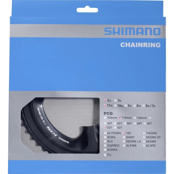 Shimano fc-5800l chainring 52t-mb for 52-36t (fekete) kerékpáros