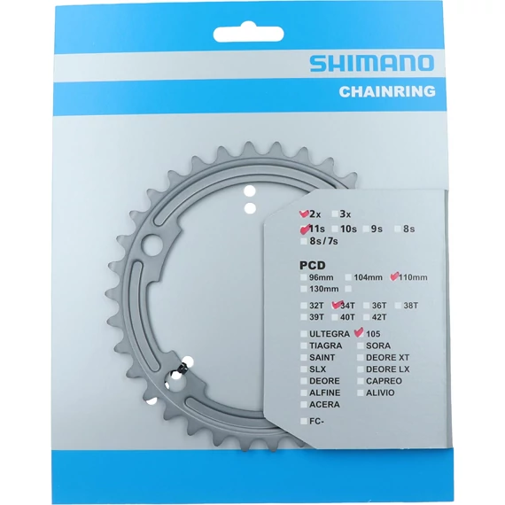 Shimano fc-r7000 chainring 34t-ms (ezüst) for 50-34t kerékpáros