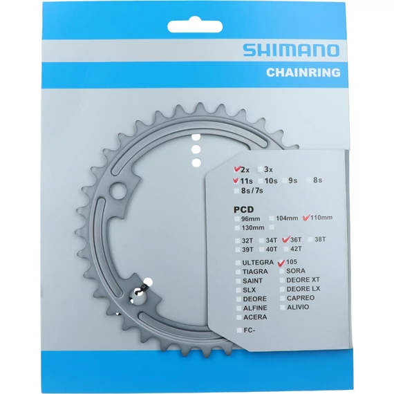 Shimano fc-r7000 chainring 36t-mt (ezüst) for 52-36t kerékpáros