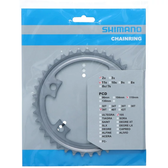 Shimano fc-r7000 chainring 39t-mw (ezüst) for 53-39t kerékpáros