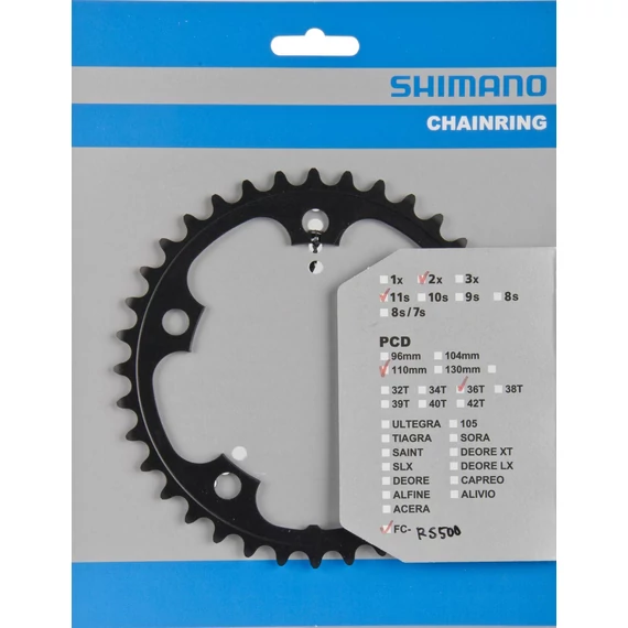 Shimano fc-rs500 chainring 36t-mj fekete kerékpáros