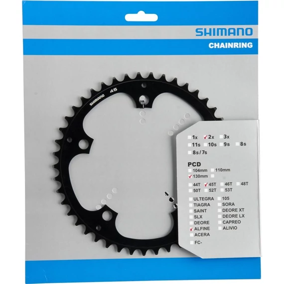 Shimano fc-s501chainring 45t fekete 130mm kerékpáros