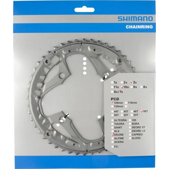 Shimano fc-t611 chainring 48t-al ezüst kerékpáros
